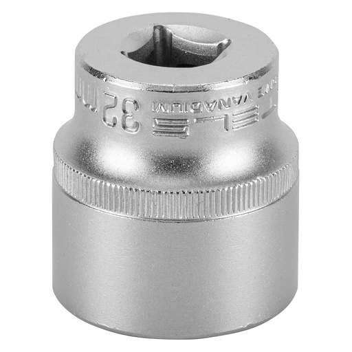 [1383255] 1/2" Dr,, 6PT Socket 32 mm, CrV, with plastic holder// Stels