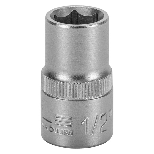 [1384755] 1/2" Dr,, 6PT Socket 1/2", CrV, with plastic holder// Stels 1384755