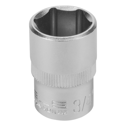 [1385155] 1/2" Dr,, 6PT Socket 3/4", CrV, with plastic holder// Stels