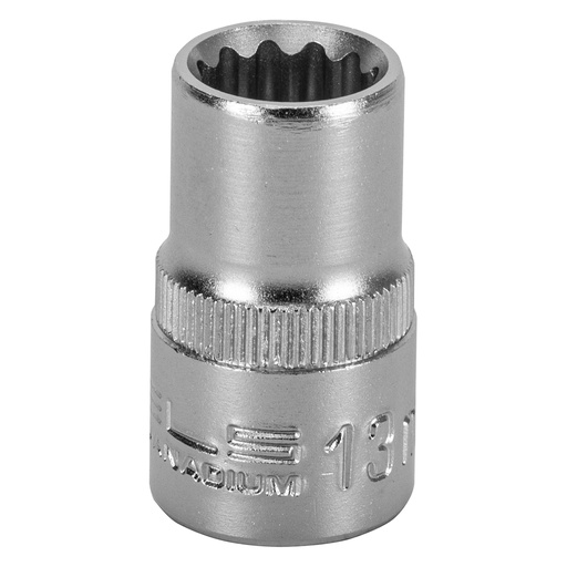 [1391355] 1/2" Dr,, 12PT Socket 13 mm, CrV, with plastic holder// Stels 1391355