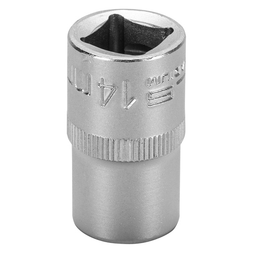 [1391455] 1/2" Dr,, 12PT Socket 14 mm, CrV, with plastic holder// Stels