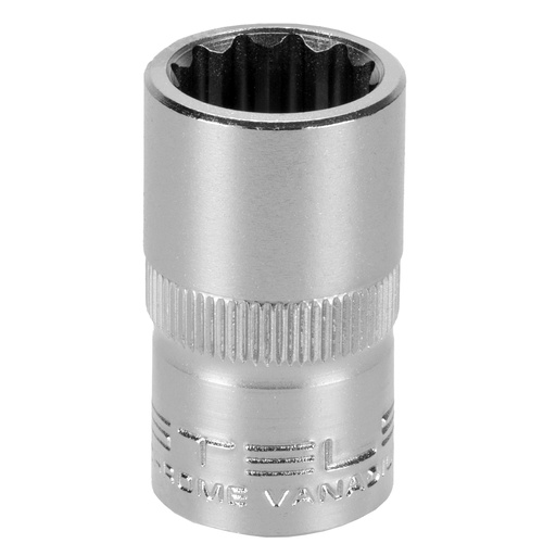 [1391555] 1/2" Dr,, 12PT Socket 15 mm, CrV, with plastic holder// Stels 1391555