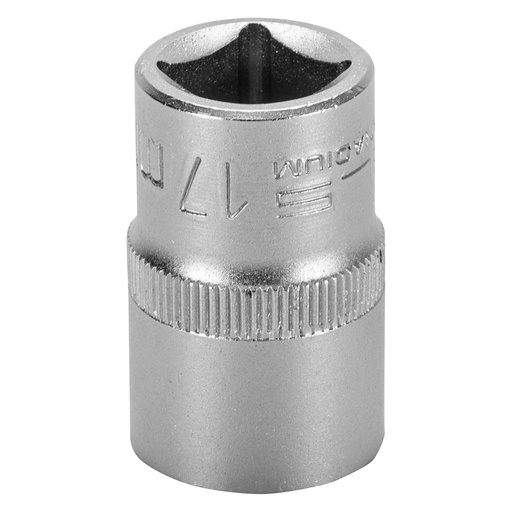 [1391755] 1/2" Dr,, 12PT Socket 17 mm, CrV, with plastic holder// Stels