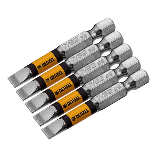 [7711312] Denzel Bit Set SL 7/32″ × 50 mm (2″), 5 pcs / Набор бит Дензел SL 7/32″ × 50 мм (2″), 5 шт.