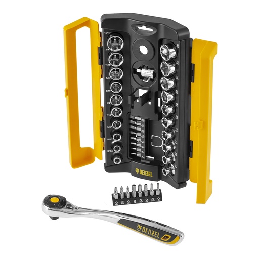 [7713563] Denzel Tool Set 1/2″, 38 pcs / Набор головок и бит Дензел 1/2″, 38 предметов
