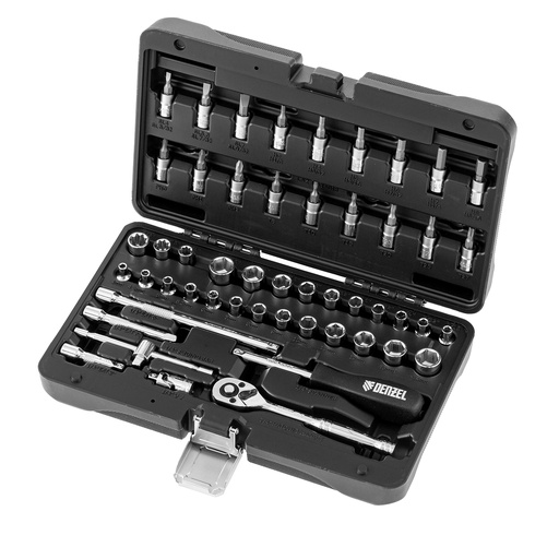 [7714105] 51 pc, Tool kit 1/4", in plastic case// Denzel 7714105