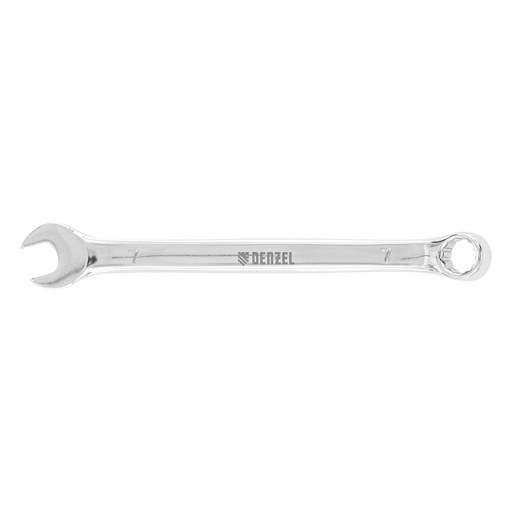 [7715151] Denzel Polished Chrome Combination Wrench 7 mm / Комбинированный хромированный ключ Дензел 7 мм