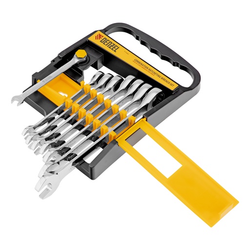 [7715432] Denzel Ratcheting Combination Wrench Set Metric, 8 pcs / Набор комбинированных трещоточных ключей Дензел метрический, 8 шт.