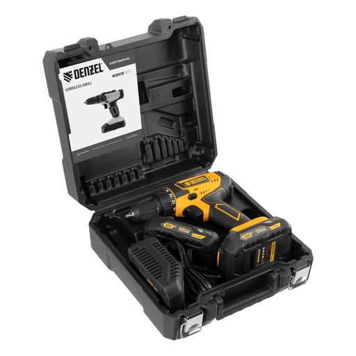[8826116] Cordless Drill/Driver CDL-18-02BM, Li-Ion, 18 V, 2 batteries// Denzel 8826116