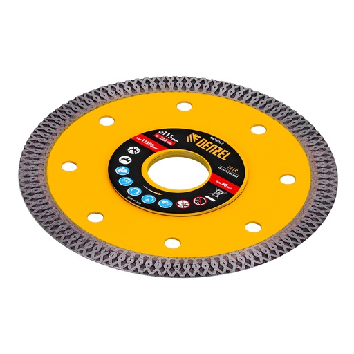[8873057] Denzel Diamond Cutting Disc 115 × 22.2 mm Dry & Wet Cut / Алмазный отрезной диск Дензел 115 × 22,2 мм, сухая и влажная резка