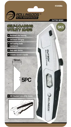 [50086] RollingDog Self-Loading Utility Knife Blades 19 mm, 5 pcs / Нож RollingDog с автоматической подачей лезвий 19 мм, 5 шт.