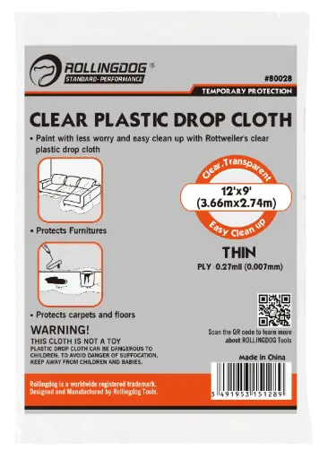 [80028] RollingDog CLEAR-GUARD Drop Cloth 3.6 × 2.7 m, Thin