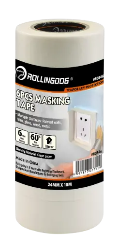 [80846] Rolling Dog Masking Tape 24 mm × 18 m, 6pcs / Малярная лента (24 мм × 18 м) , Art. 80846 