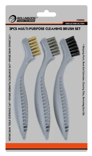 [90088G]  Rolling Dog Multi-Purpose Brush Set 3PC / Набор универсальных щёток 3 шт., Art. 90088G