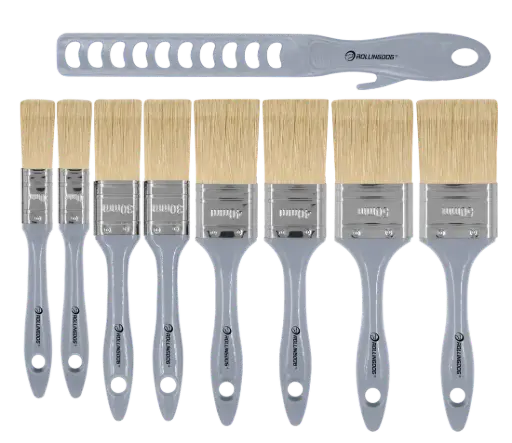 [10635] RollingDog Paint Brush Set with Stir Bar, 9pcs / Набор кистей RollingDog с мешалкой, 9 шт.