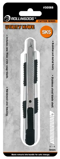 [50088] RollingDog Snap-Off Blade Utility Knife 9 mm / Нож строительный RollingDog с сегментированным лезвием 9 мм