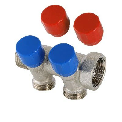 [VTc.560.NE.060502] VALTEC Modular Manifold with Regulation Valves, "EUROCONUS" 3/4 1"x2 Art. VTc.560.NE.060502