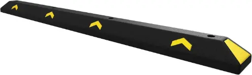 erry PVC Parking Wheel Stop 183 cm, Black with Yellow Reflective Strips / Парковочный упор Berry 183  cм, черный, с желтыми отражающими вставками