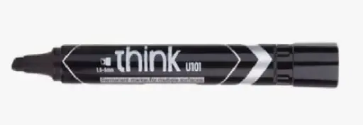 Deli Permanent Marker Chisel Tip Black (Box of 12 pcs)