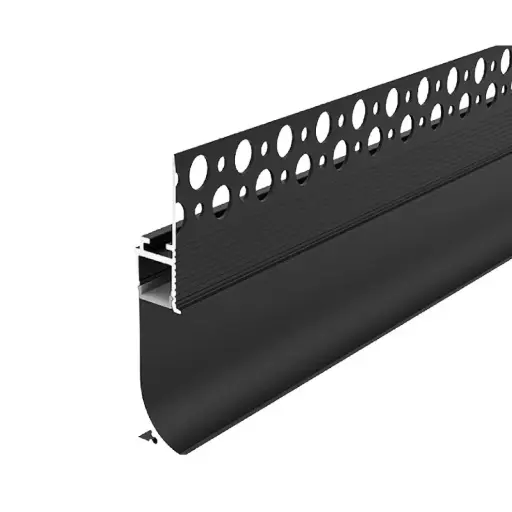 Skirting Light Profile 1.4–1.5 mm, 3 m, Black / Плинтус с каналом для подсветки 1,4–1,5 мм, 3 м, чёрный
