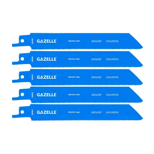 [G80385] Gazelle G80385 Reciprocating Saw Blade 150 × 19 × 1.3 mm, 5 pcs / Полотно для сабельной пилы Gazelle G80385 150 × 19 × 1.3 мм, 5 шт.