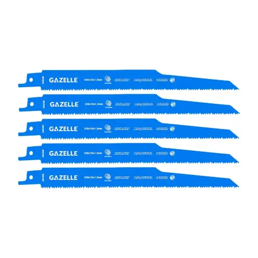 [G80386] Gazelle Reciprocating Saw Blade 200 × 19 × 1.3 mm, 5 pcs / Полотно для сабельной пилы Gazelle 200 × 19 × 1.3 мм, 5 шт.