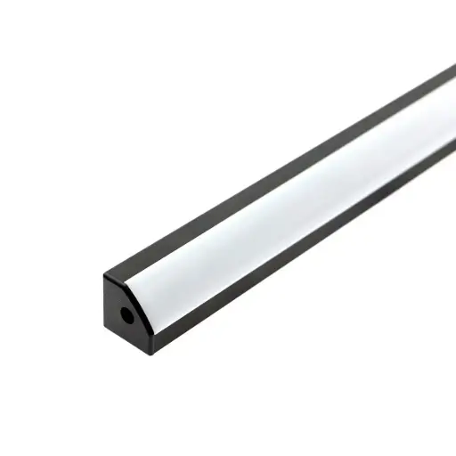 [836.89.089/BLACK] EuroCliq Aluminium Profile with Milky PC Cover 45° LED Strip Light 2500 × 20.5 × 18 mm, Black / Алюминиевый профиль EuroCliq с матовым PC-рассеивателем 45° для LED ленты 2500 × 20,5 × 18 мм, черный