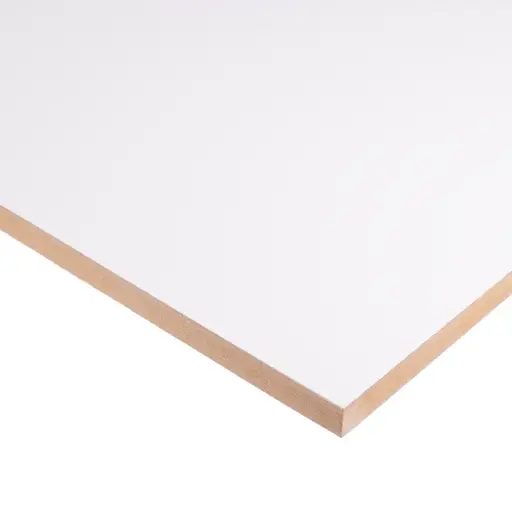 [Melamine MDF Board] Moisture-resistant Melamine MDF Board B/S 4 × 8 ft × 18 mm M/R, White / Влагостойкая МДФ плита с меламиновым покрытием B/S 4 ft × 8 ft × 18 мм M/R, белая