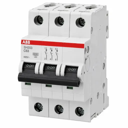 [SH203-63C] ABB MCB 63A, 3P, 6kA / Автоматический выключатель ABB 63А, 3P, 6 кА