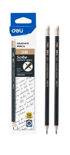 [DELIPRTF] Deli Graphite Pencil 2B with Eraser (Per 1 Pc)