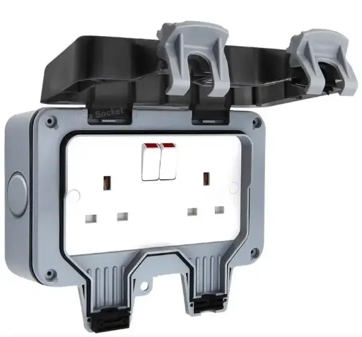 ADMORE 13A 2G Switched Socket (Surface Mount) / Розетка ADMORE 13A 2-постовая с выключателями (накладная)