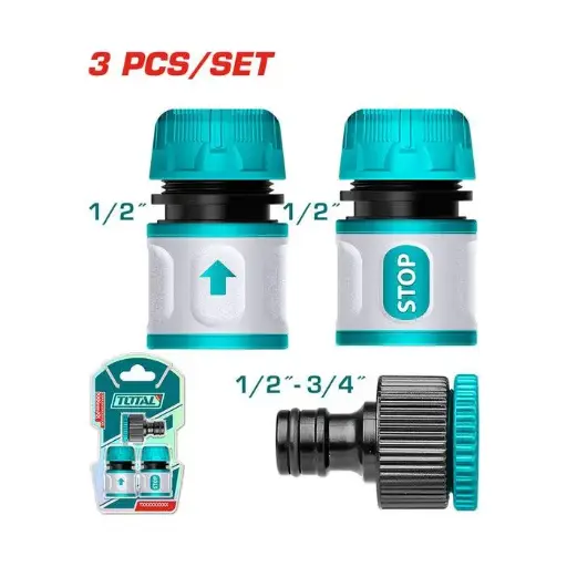 [THWS030301] TOTAL Hose Quick Connector Set 1/2", 3 Pcs