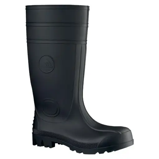 [Gumboot Black with Steel Toe] Gumboot Black with Steel Toe, Size 43 / Резиновые сапоги с металлическим носком, чёрные, размер 43