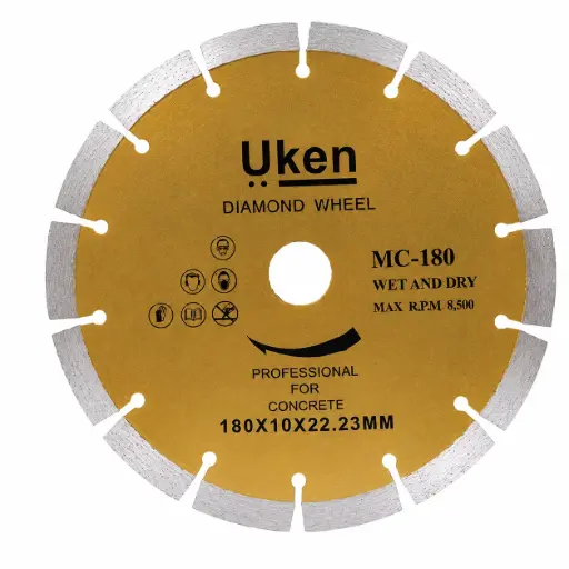 Uken Concrete Cutting Disc, 180 × 10 mm