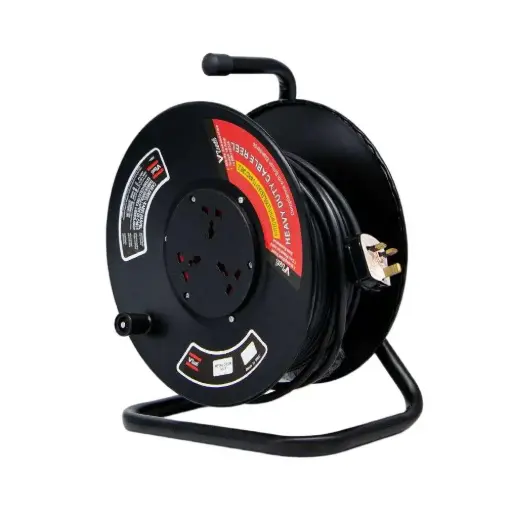 [VEER25B1] VETO Extension Reel 25 m, 16A, Metal Body, Black