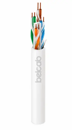[B17965E] Сетевой кабель Belcab CAT6 U/UTP, 4 пары, 23AWG, PE/PVC, белый