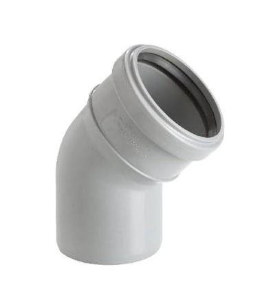Cosmoplast UPVC Elbow 45°, 100 mm, Grey