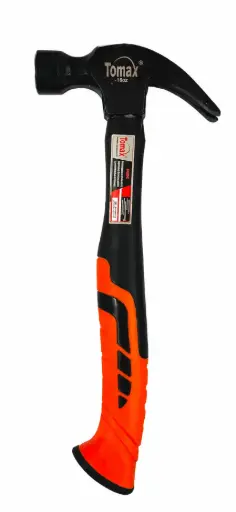 Молоток-гвоздодер Tomax с фибергласовой рукояткой, 16 oz (454 г)