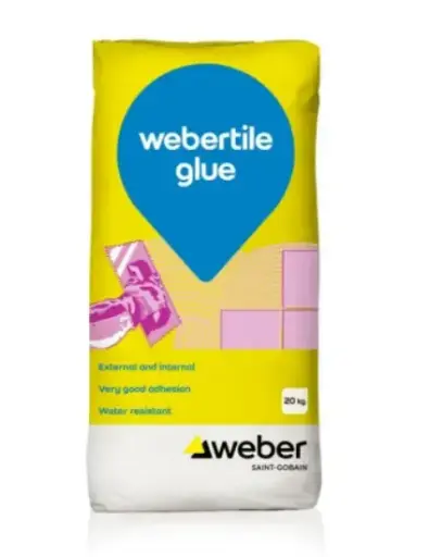 Webertile Glue Cementitious Tile Adhesive 20 kg / Клей для плитки цементный Webertile Glue 20 кг