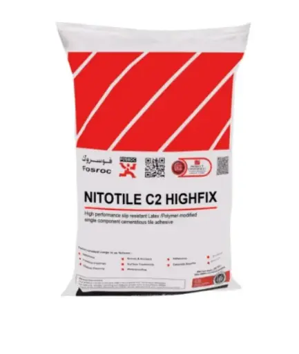 Fosroc NitoTile C2 HighFix Grey Cementitious Tile Adhesive, 25 kg