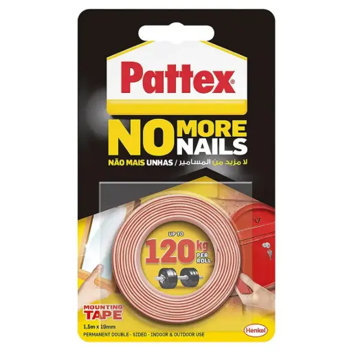 Двусторонняя монтажная лента Henkel Pattex — прочность сцепления — 120 кг