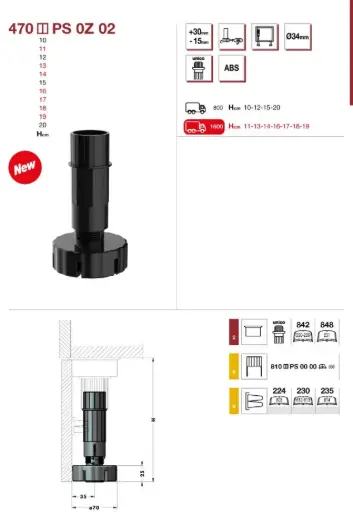 Camar Unico Leg 10 Cm PSN Cylindrical 470.10.PS.0Z.02