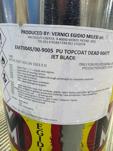 Milesi PU Deadmatt Jet Black 5 kg.