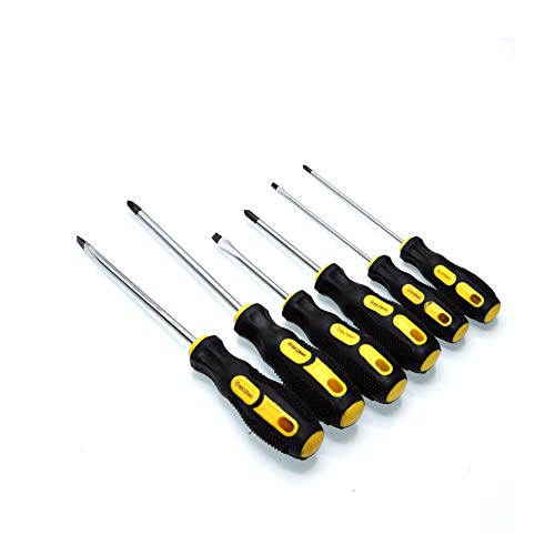 Dannio Magnetic Screwdriver Set, 6 Pieces, Non-Slip Handle, Rust Resistant, Magnetic Tips