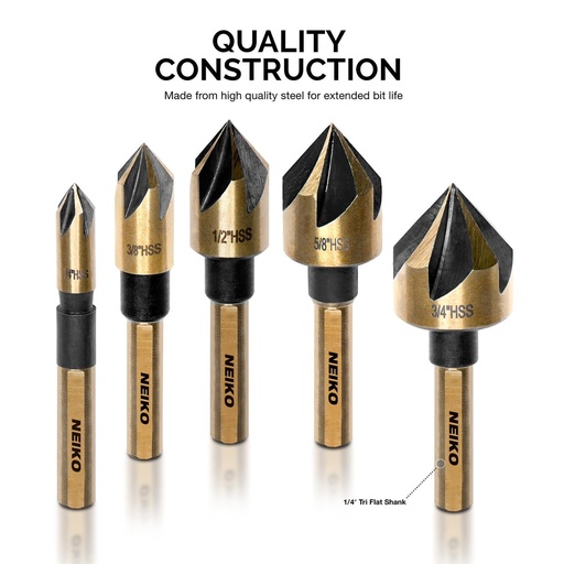 NEIKO 10218A Countersink Drill Bit Set for Wood and metal