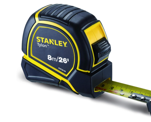 Stanley Tylon Short Tape Measure 8m/26' x 25mm, Yellow/Black - STHT36195